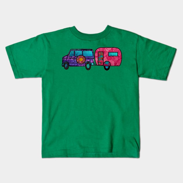 Groovy Trails Kids T-Shirt by artbyomega